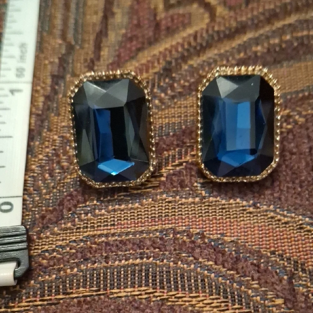 Elegant Blue and Gold Earrings